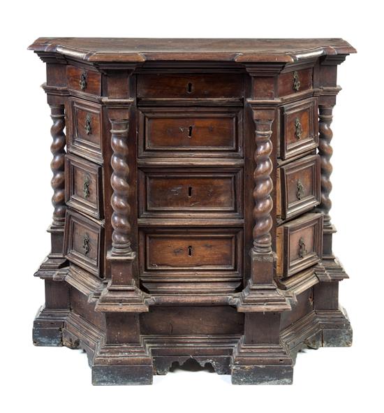 Appraisal: Sale Lot An Italian Baroque Walnut Chest th century having