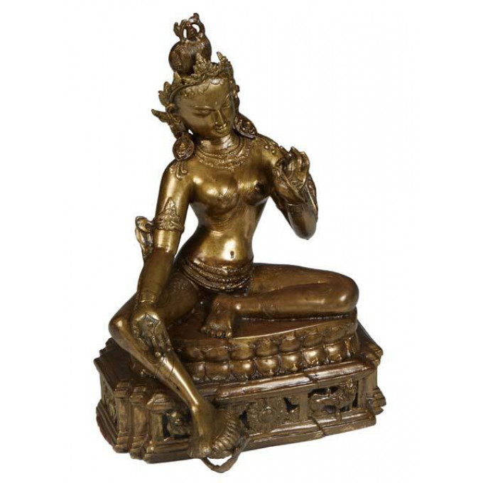 Appraisal: Indian Bronze Figure of the Goddess Saraswati th c seated