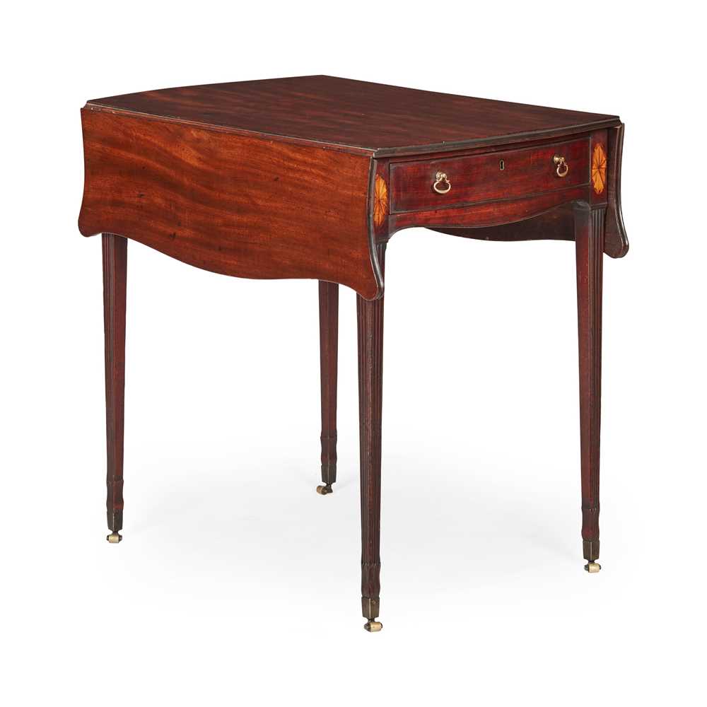 Appraisal: GOOD GEORGE III MAHOGANY AND INLAY BUTTERFLY PEMBROKE TABLE TH