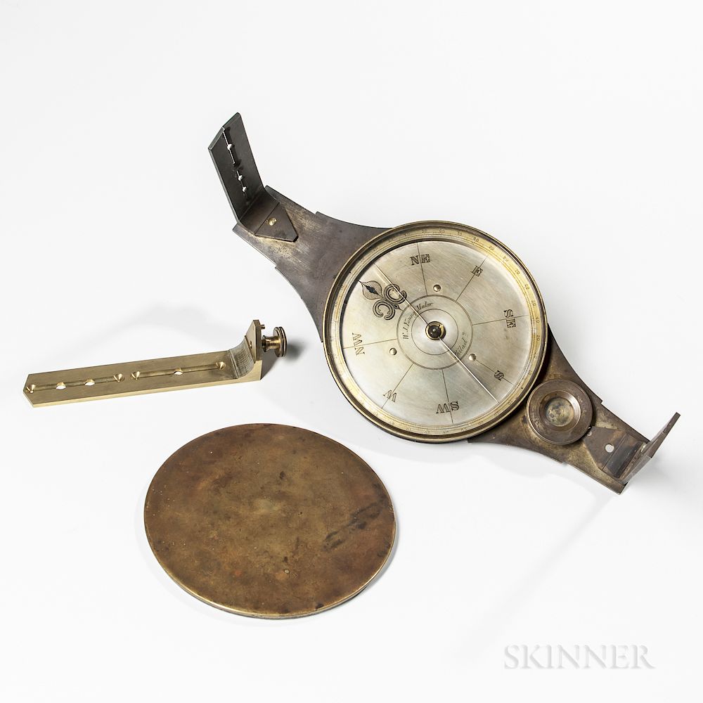 Appraisal: Reportedly the First Marked W J Young Surveyor's Compass Reportedly