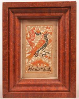 Appraisal: Fraktur Attributed to Wilhelm Antonius Faber Watercolor and Cut Work