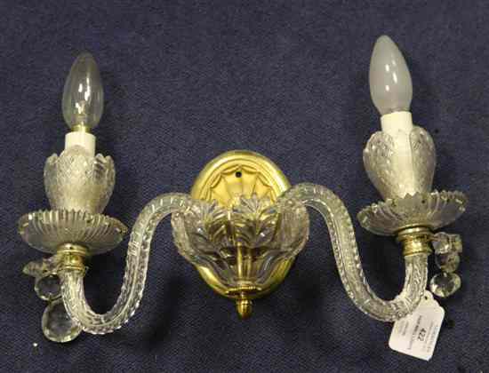 Appraisal: A pair of George III style cut glass and gilt