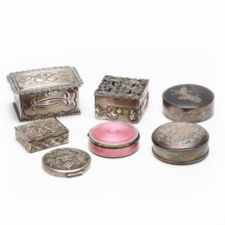 Appraisal: Seven Vintage Silver Boxes early to mid th century several