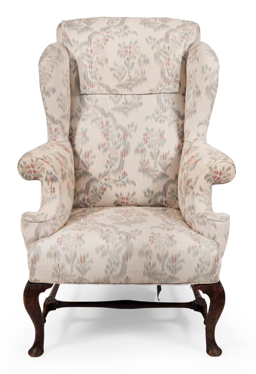 Appraisal: GEORGIAN WING CHAIR MID- TH CENTURY BACK HEIGHT SEAT HEIGHT