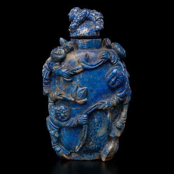 Appraisal: Chinese Lapis Lazuli Snuff Bottle Chinese th century A well