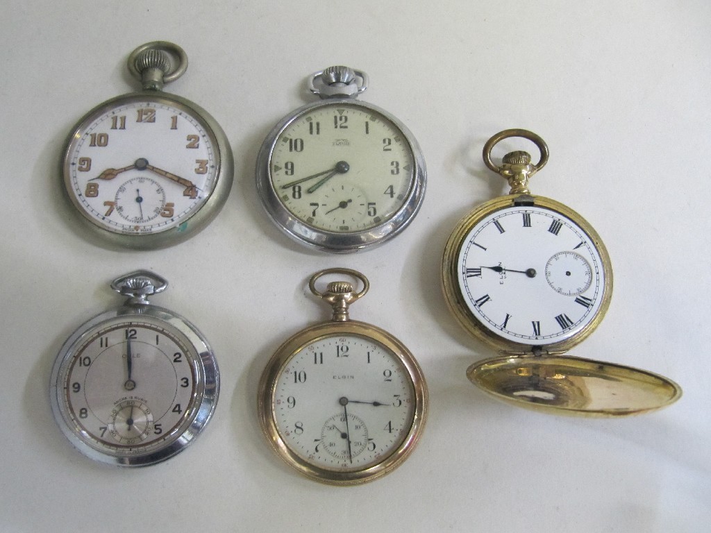 Appraisal: Lot comprising five assorted pocket watches including one military issue