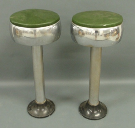 Appraisal: Two chrome counter stools