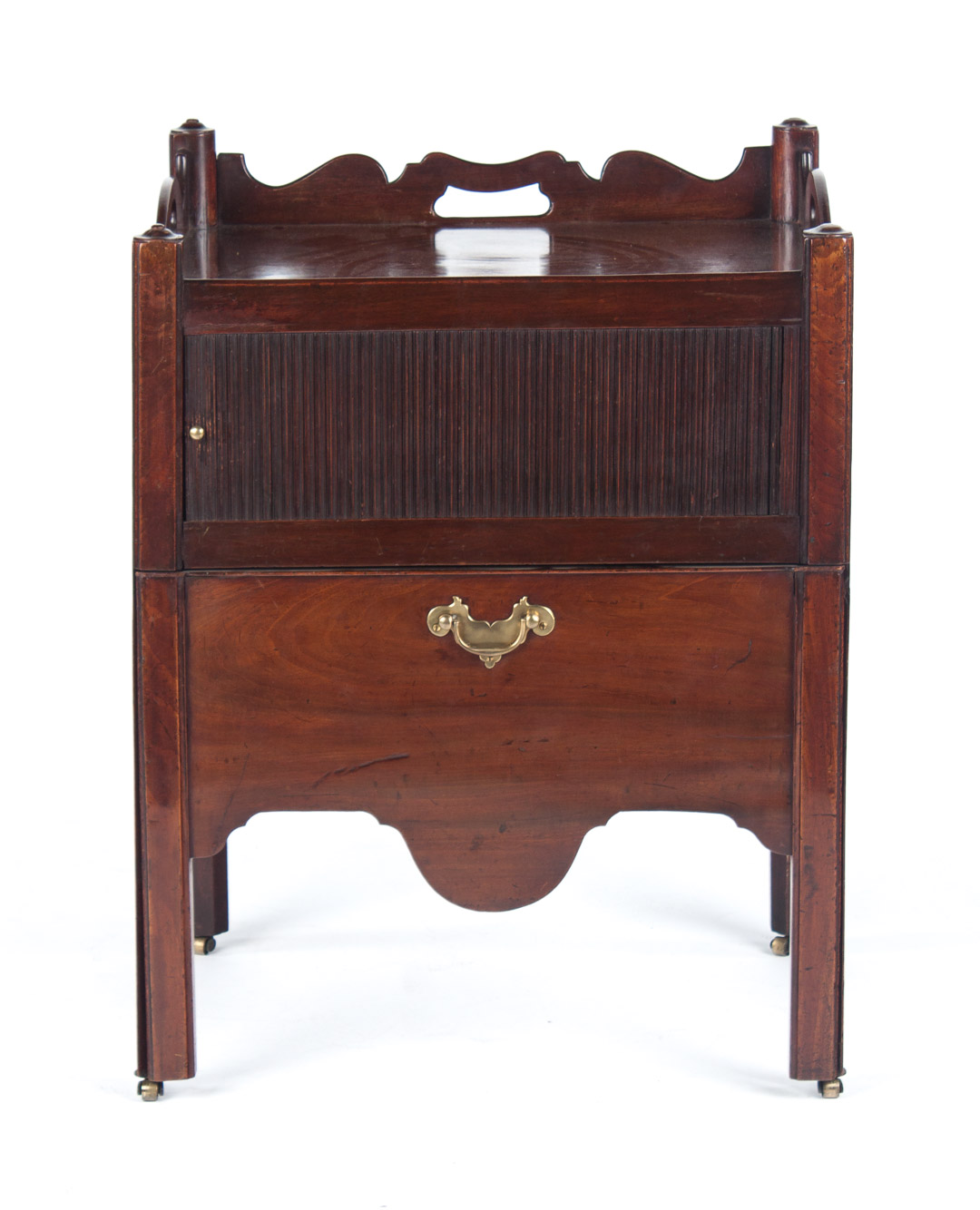 Appraisal: George III mahogany commode late th century flat top raised