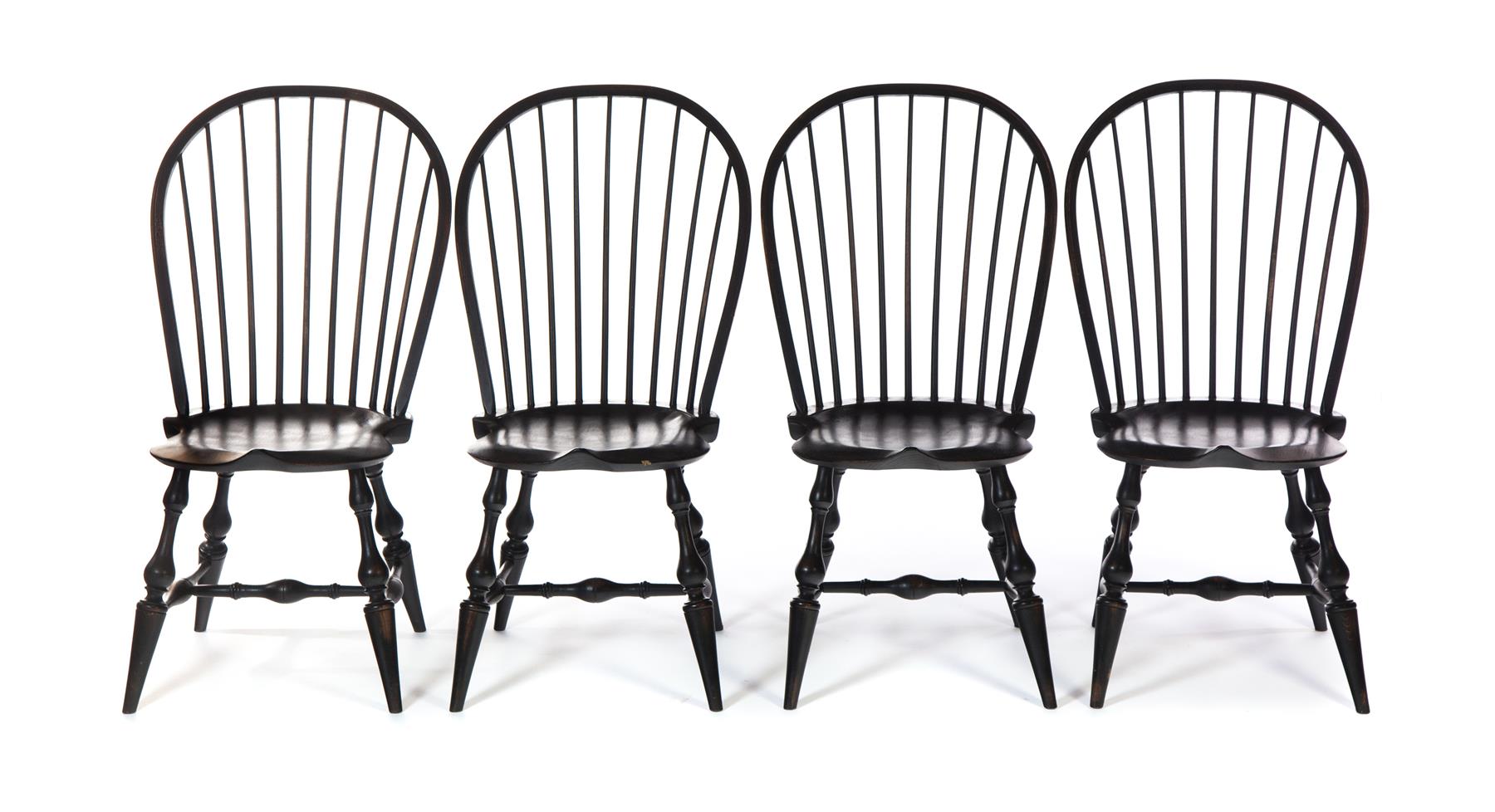 Appraisal: SET OF FOUR WINDSOR-STYLE HOOPBACK SIDE CHAIRS MARKED THE SERAPH