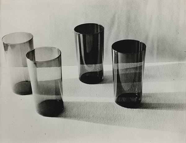 Appraisal: Ruth Bernhard American - Tumblers Burgundy and Blue Glass Gelatin