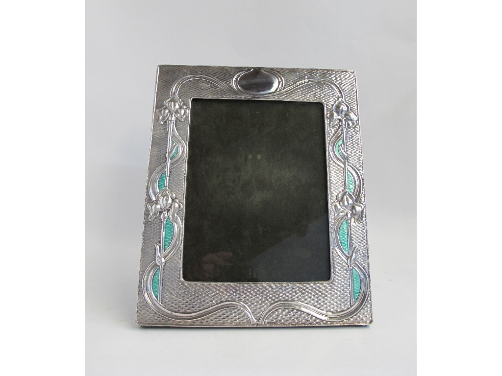 Appraisal: Art Nouveau style sterling silver mounted photo frame