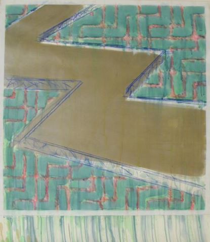 Appraisal: SMITH Richard Abstract Watercolor and Pastel onPaper Untitled Signed and