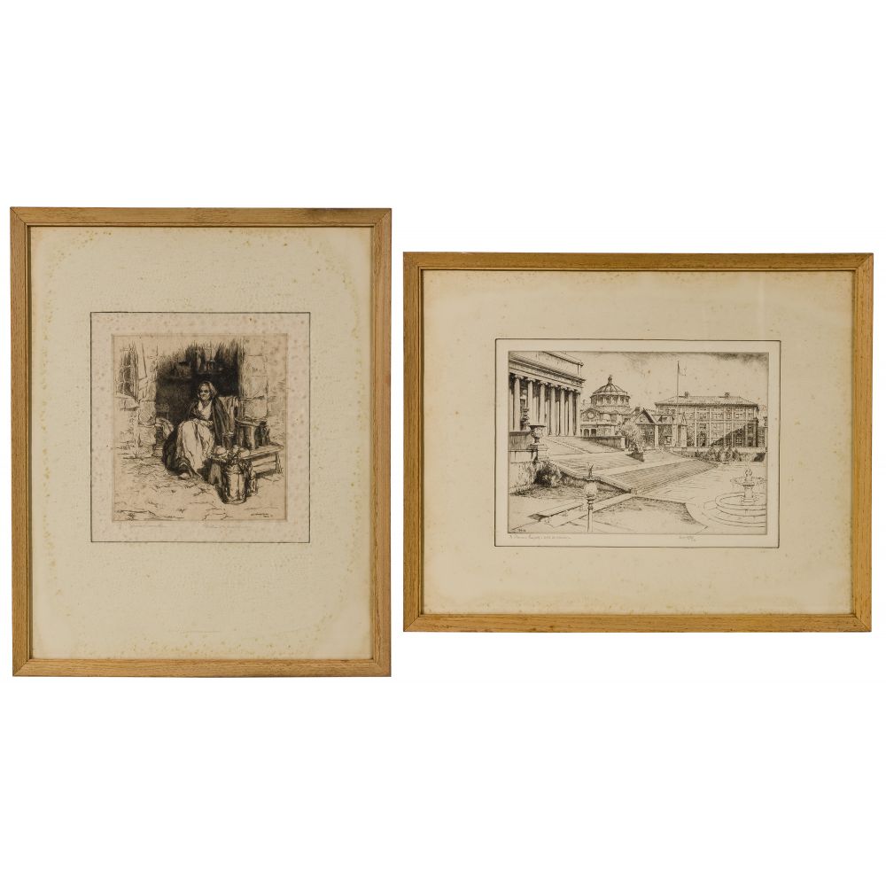 Appraisal: EARLY TO MID TH CENTURY ETCHING ASSORTMENT items including by