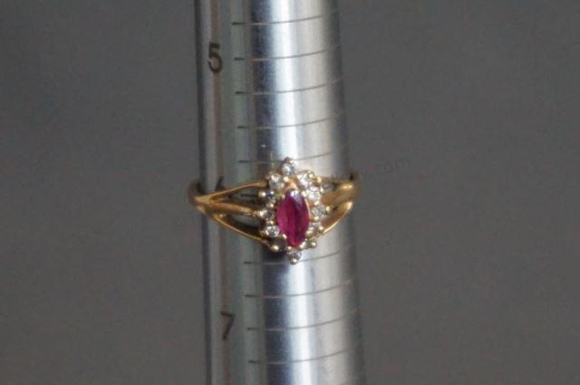 Appraisal: K Gold Ruby and Diamond Ring Very nice estate ring