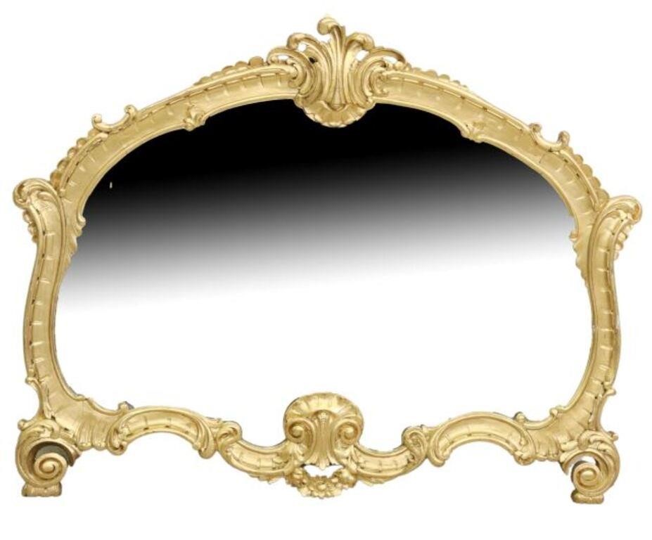 Appraisal: Italian Louis XV style giltwood mirror early th c having