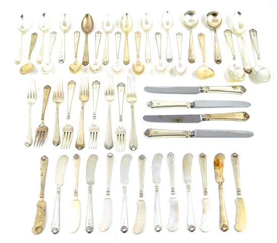 Appraisal: STERLING Watson George II Rex pattern flatware forty-eight pieces total