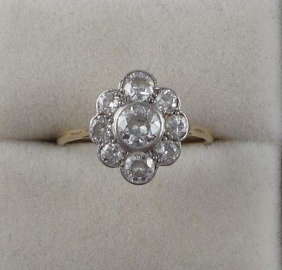 Appraisal: A diamond cluster ring The circular cut diamond set with