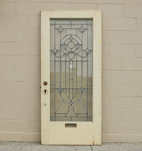 Appraisal: Victorian leaded beveled glass door H x W