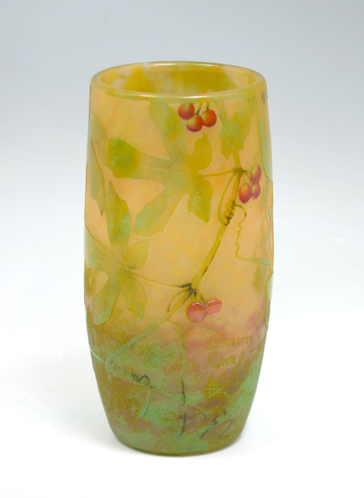 Appraisal: DAUM NANCY FRENCH ART GLASS VASE Fire polished French Daum