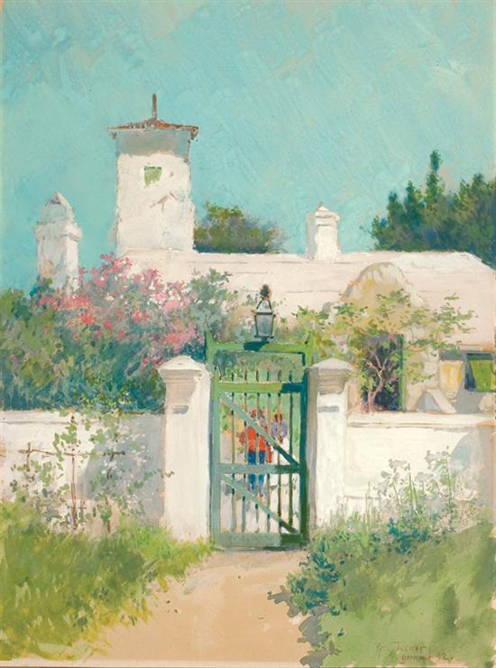 Appraisal: ROSS STERLING TURNER American - The Green Gate Bermuda watercolor