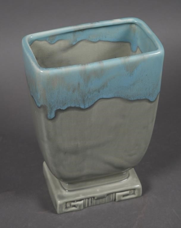 Appraisal: Royal Hickman vase footed with rectangular design measuring wide x