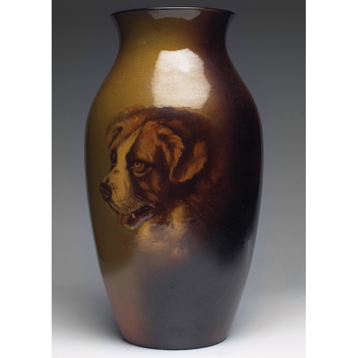 Appraisal: Rozane vase monumental size in a brown glaze with a