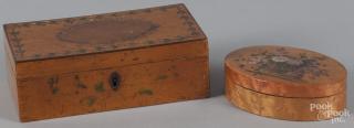 Appraisal: Two painted maple dresser boxes th c '' h ''