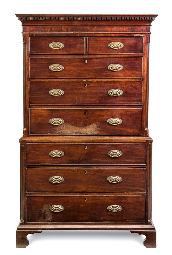 Appraisal: Sale Lot A Chippendale Style Mahogany Chest on Chest th