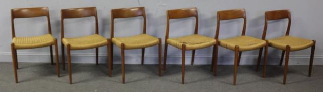 Appraisal: Midcentury Set of Niels Moller Dining Chairs Labeled J L