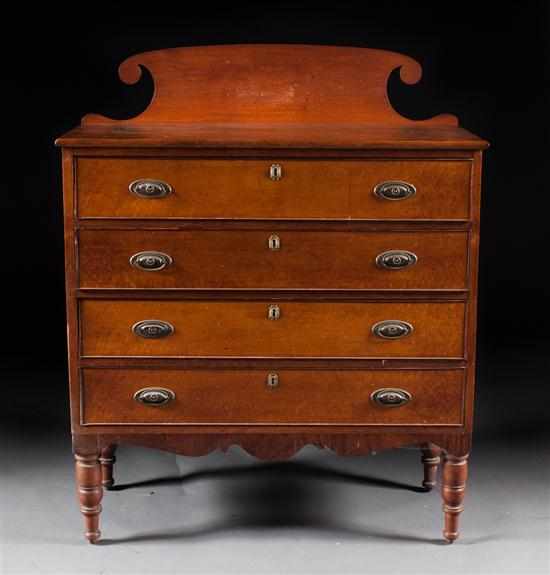 Appraisal: Federal bird's-eye maple chest of drawers New England circa four