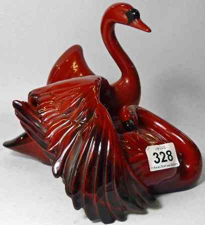 Appraisal: Royal Doulton Flambe Figure of Swans Nestling HN from the