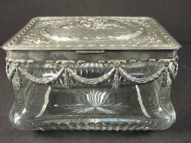 Appraisal: Weinranck Schmidt crystal and silver casket Hanau th century An