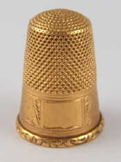 Appraisal: A French hallmarked carat gold thimble approx cm gms