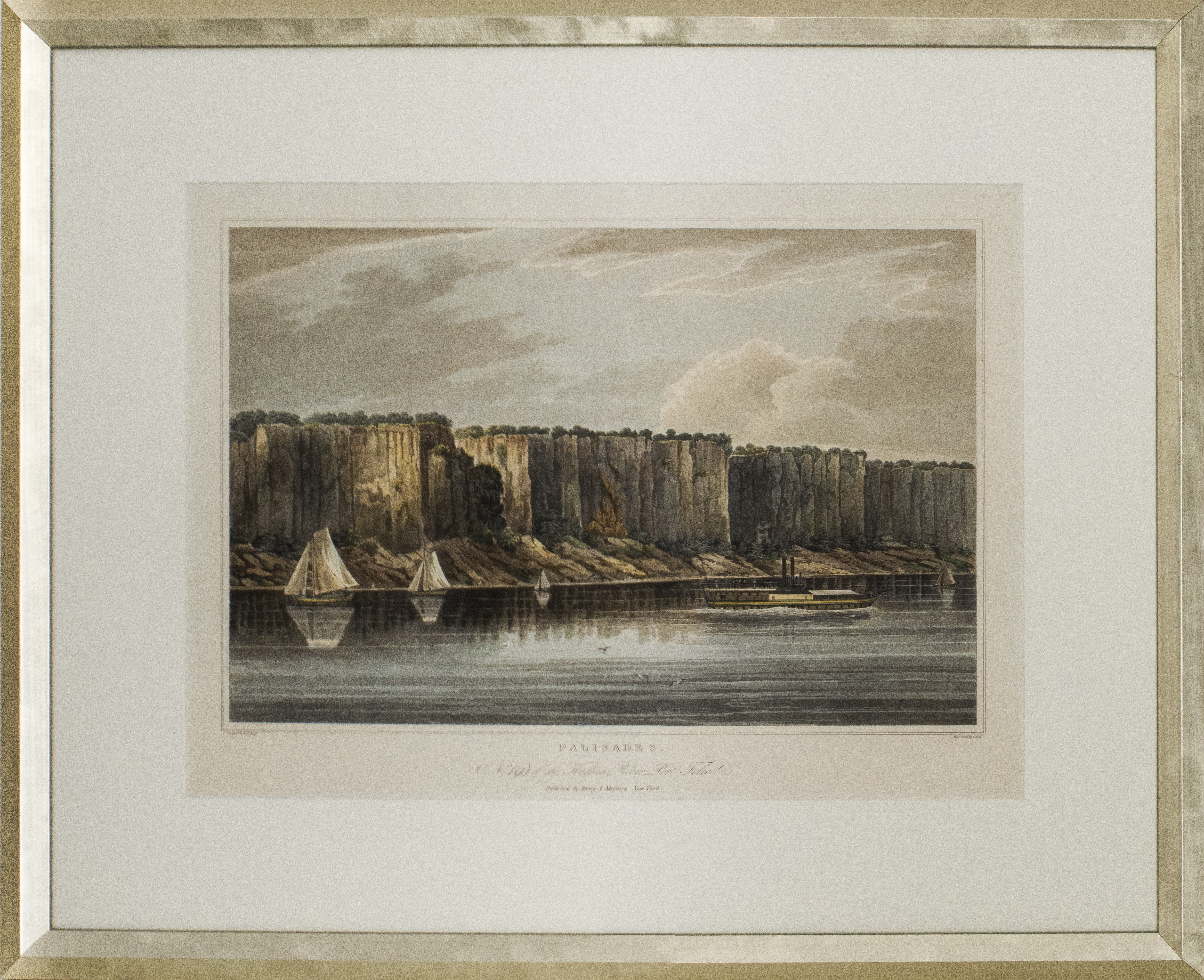 Appraisal: AFTER WILLIAM GUY WALL 'PALISADES' AQUATINT After William Guy Wall