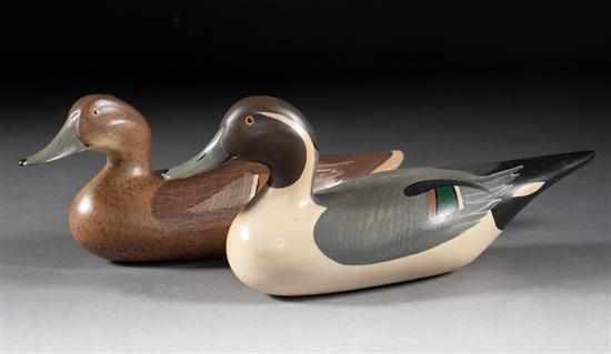 Appraisal: Pair of carved and painted wood duck decoys R Madison