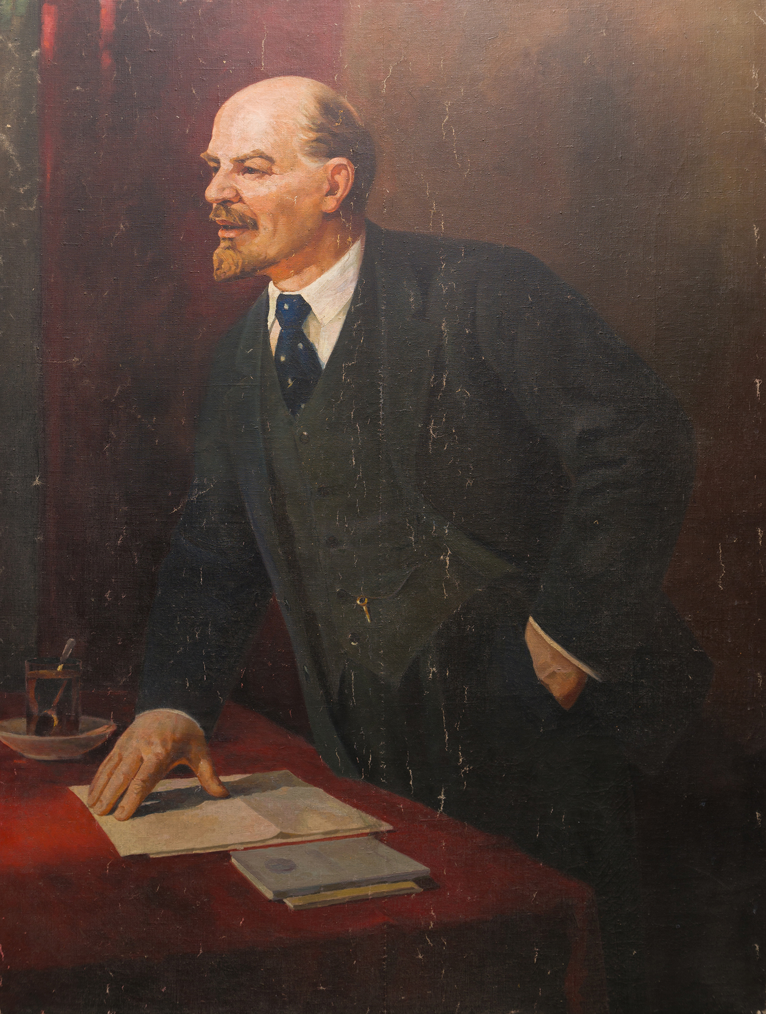 Appraisal: ARTIST UNKNOWN RUSSIAN SCHOOL Portrait of Vladimir Lenin oil on