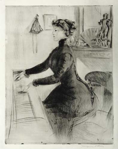 Appraisal: JACQUES VILLON Suzanne au Piano Drypoint x mm x inches