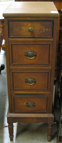 Appraisal: FEDERAL STYLE MAHOGANY LINGERIE CHEST ON STAND American mid th