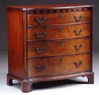 Appraisal: FINE CUSTOM MAHOGANY CHIPPENDALE STYLE CHEST Small size chest has