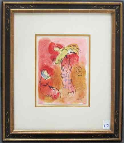 Appraisal: MARC CHAGALL COLOR LITHOGRAPH Russian French - ''Ruth Gleaning ''