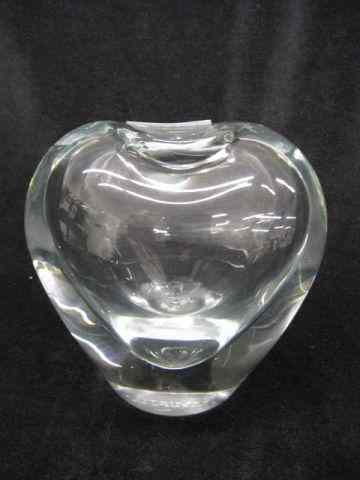 Appraisal: Salviatti for Tiffany Crystal Bud Vase heart shape '' signed