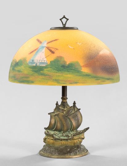 Appraisal: American Bronzed and Patinated Cast-Iron Galleon Table Lamp first quarter