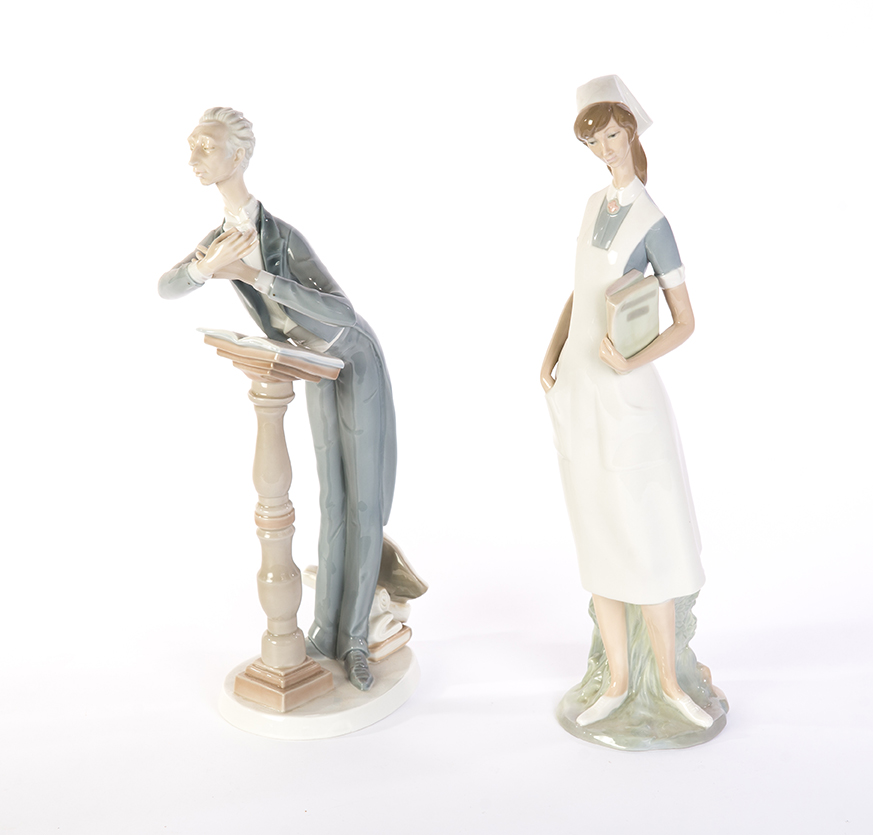 Appraisal: TWO LARGE LLADRO FIGURES Spain nd half- th century Orchestral