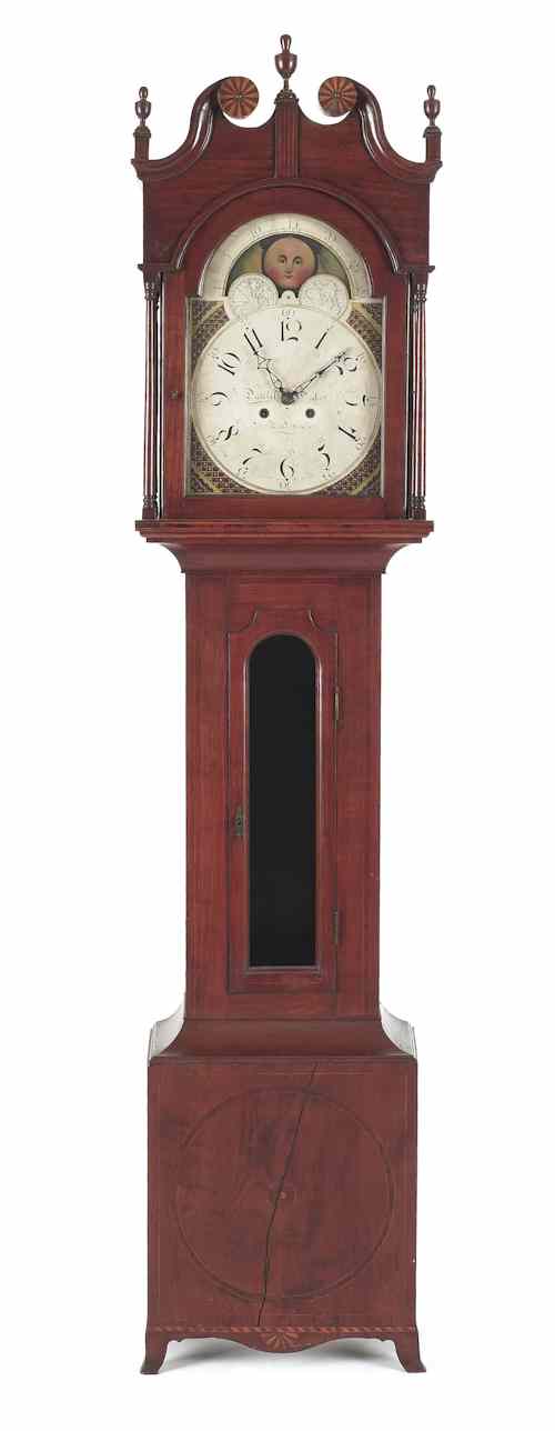 Appraisal: Reading Pennsylvania Federal cherry tall case clock ca the broken