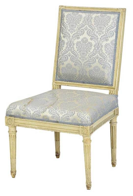 Appraisal: A Signed Louis XVI Carved and Painted Side Chair stamped