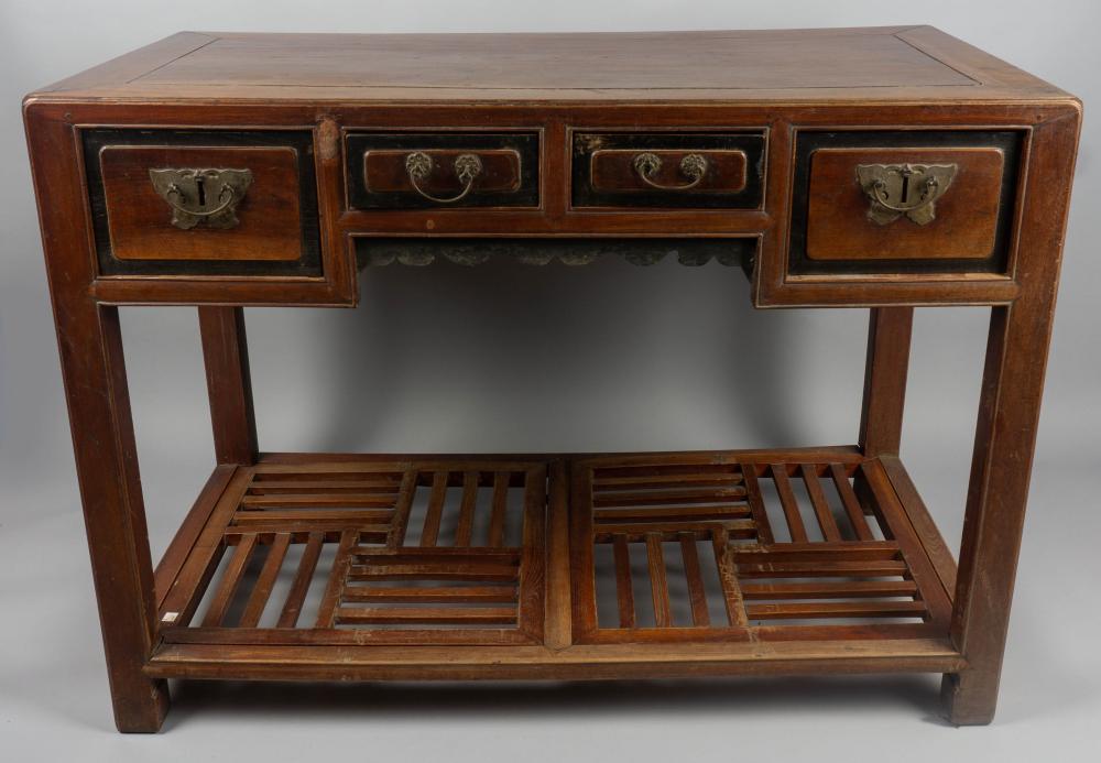 Appraisal: CHINESE SOFTWOOD LADY'S DESK TH CENTURY the rectangular top above