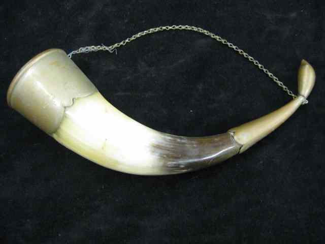 Appraisal: Horn Drinking Vessel nickel brass decorated ends ''