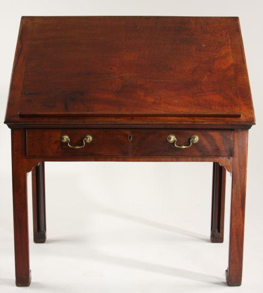 Appraisal: English Architect's Desk th c mahogany with mahogany veneers and