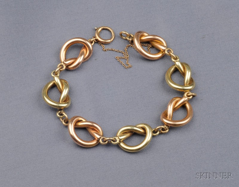 Appraisal: Retro kt Bicolor Gold Bracelet designed as yellow and rose