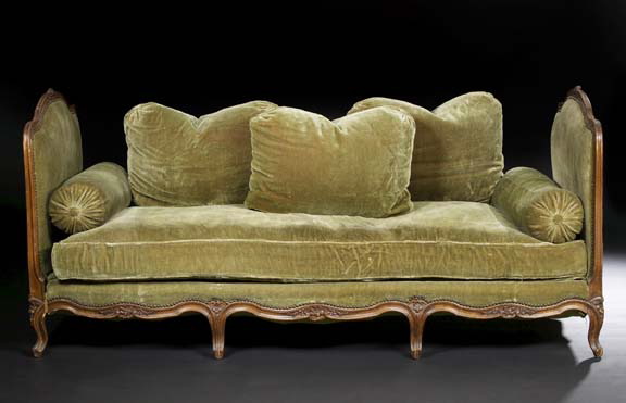 Appraisal: Provincial Louis XV-Style Fruitwood Day Bed late th century the